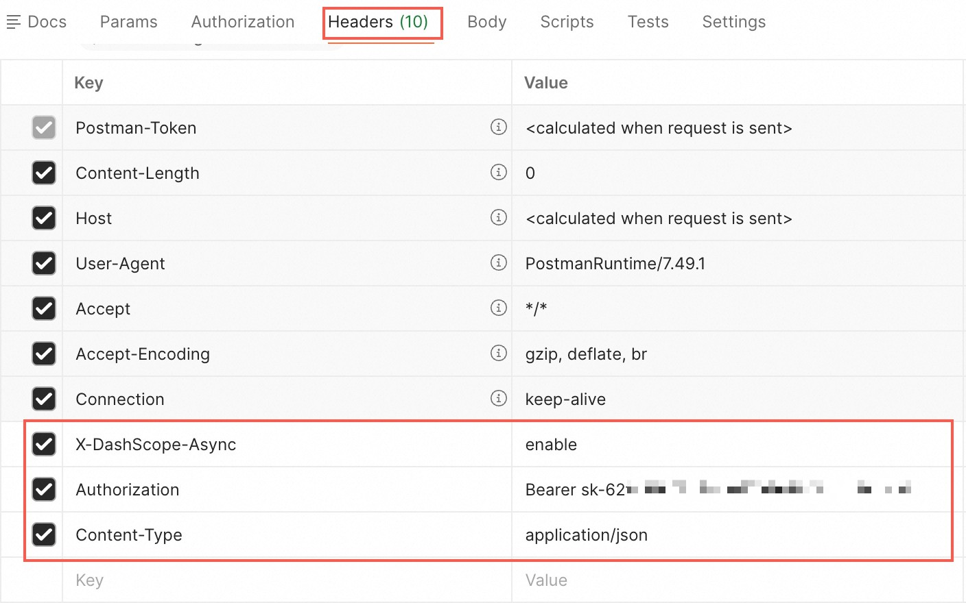 Postman 配置 Authorization 和 Content-Type 示例图